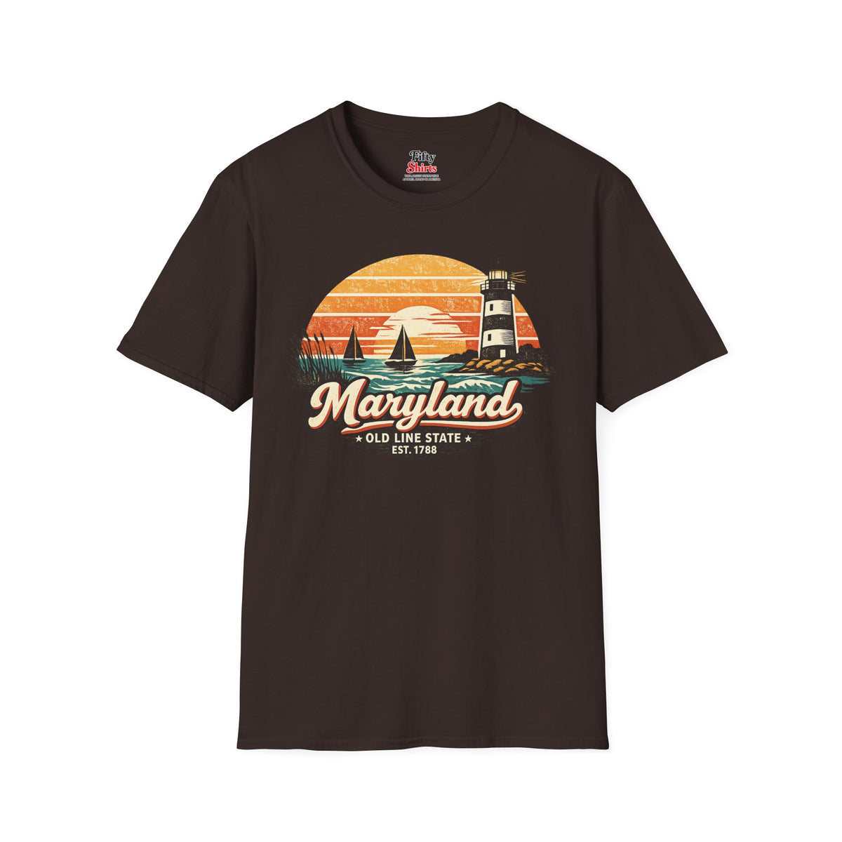 Maryland Coastal Sunset Unisex Softstyle T Shirt State Pride Graphic Tee Collections FS03