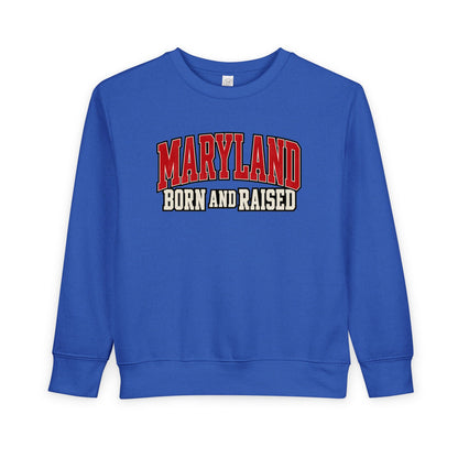 Maryland Born and Raised Bold Athletic Unisex Toddler Sweatshirt