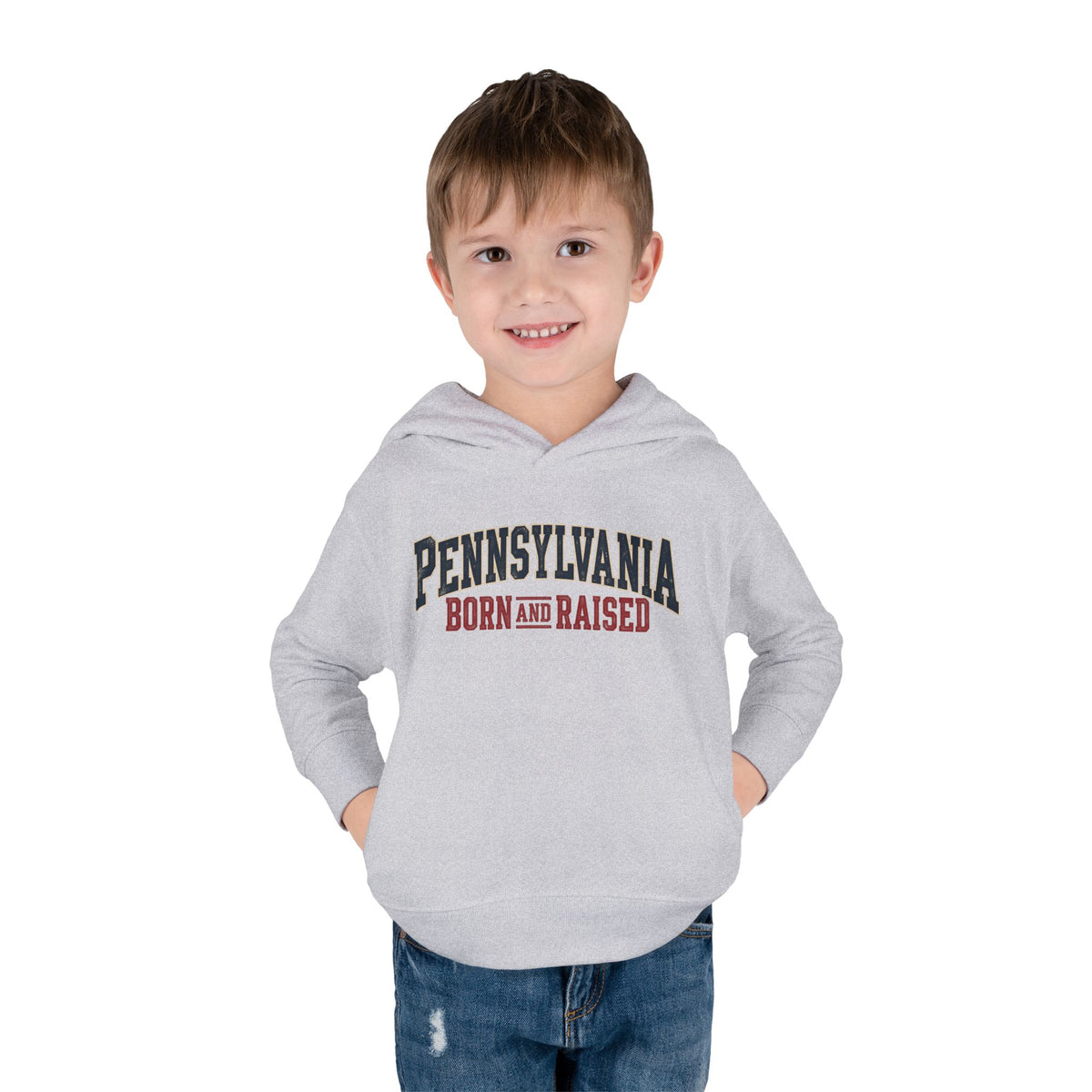 Pennsylvania Born and Raised Classic Souvenir Unisex Toddler Pullover Fleece Hoodie