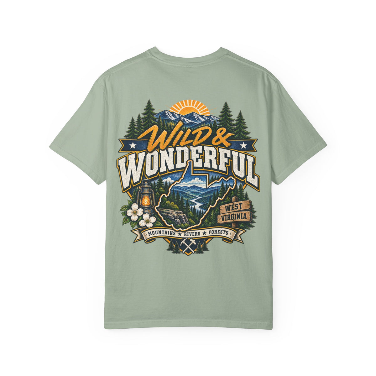 West Virginia Wild & Wonderful Unisex Comfort Color 1717 Streetwear Graphic Tee