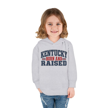 Kentucky Born and Raised Southern Heritage Unisex Toddler Pullover Fleece Hoodie