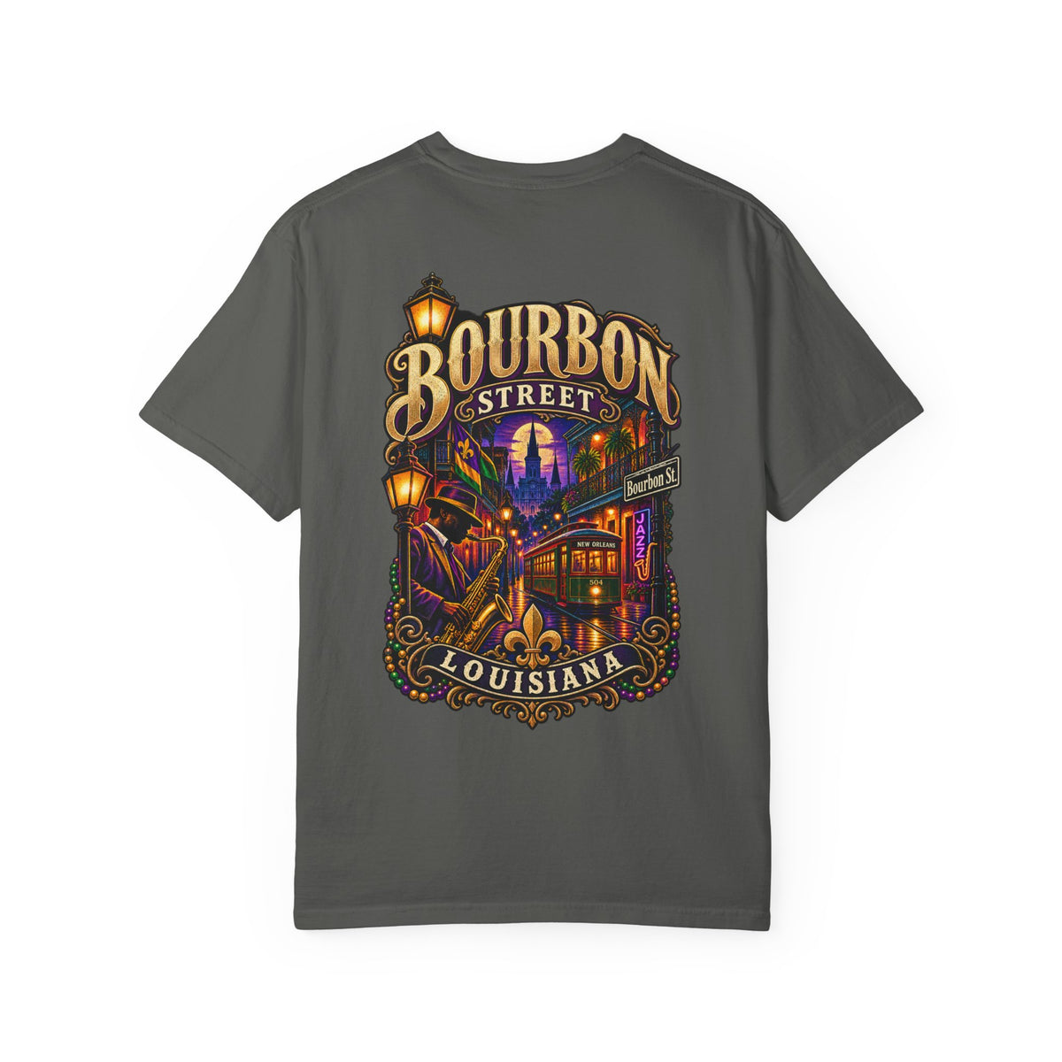 Louisiana Bourbon Street Nights Unisex Comfort Color 1717 Streetwear Graphic Tee