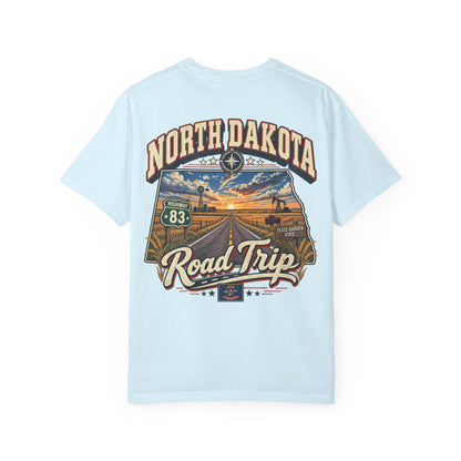 North Dakota Road Trip Unisex Comfort Color 1717 Streetwear Graphic Tee