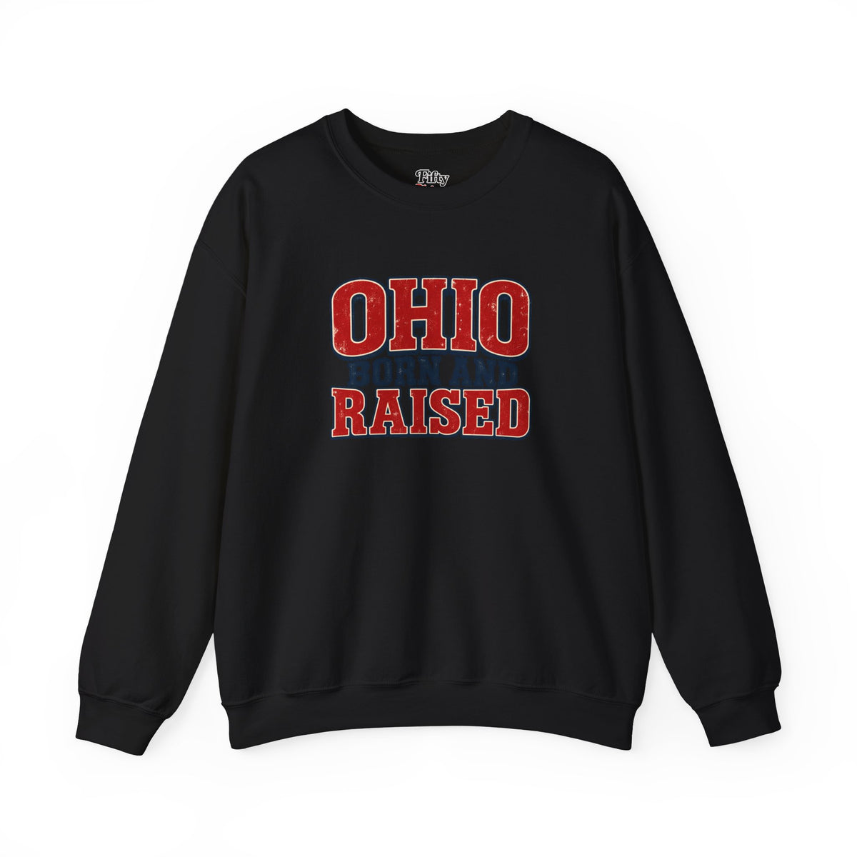Ohio Born and Raised Vintage Americana Unisex Sweatshirt Graphic