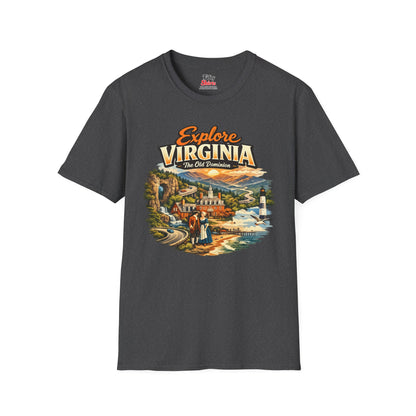 Explore Virginia Unisex Softstyle T Shirt State Pride Graphic Tee Collections FS03