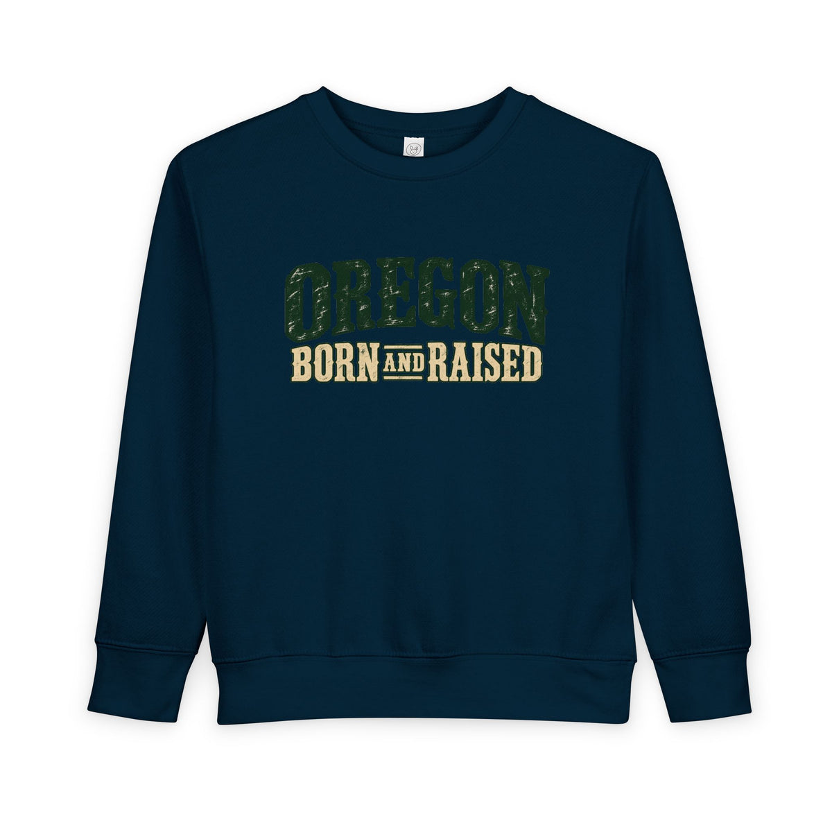 Oregon Born and Raised Rustic Pacific Northwest Unisex Toddler Sweatshirt
