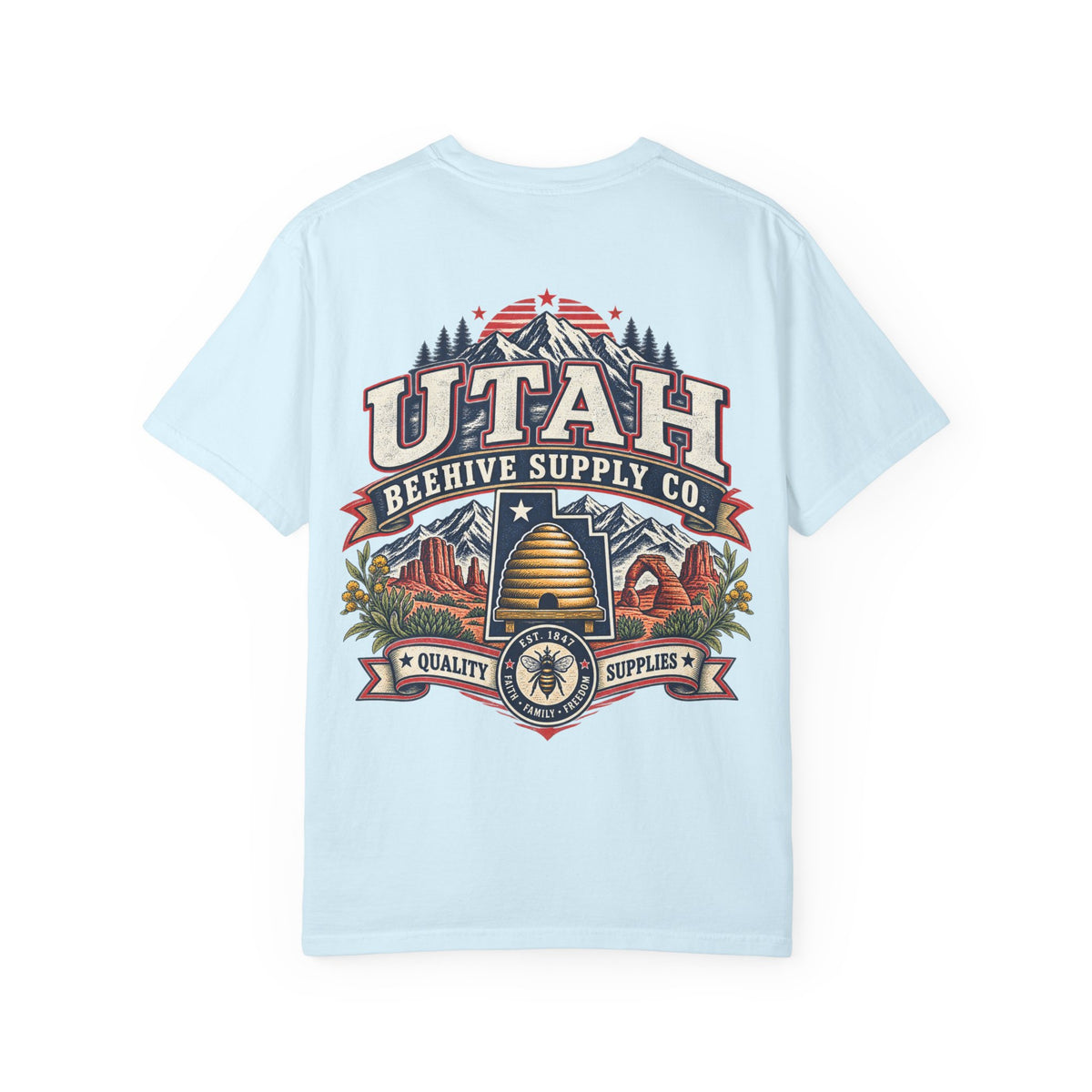 Utah Beehive Supply Co Unisex Comfort Color 1717 Streetwear Graphic Tee