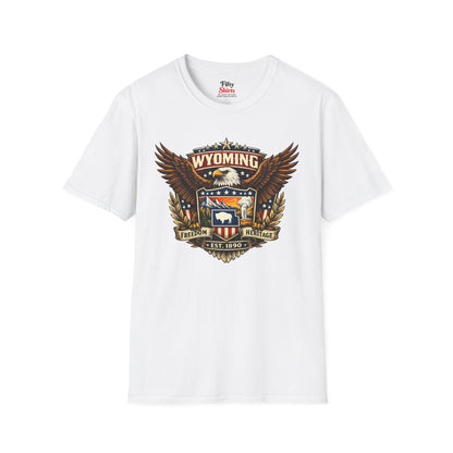 Wyoming Americana Eagle Unisex Softstyle T Shirt State Pride Graphic Tee Collections FS03