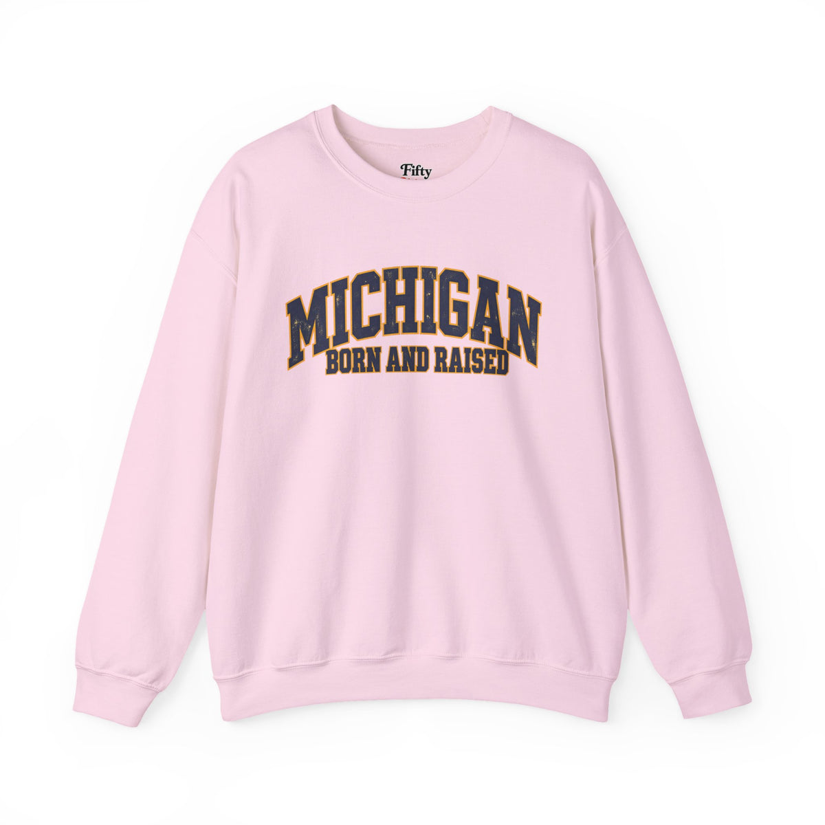 Michigan Born and Raised Bold Retro Unisex Sweatshirt Graphic