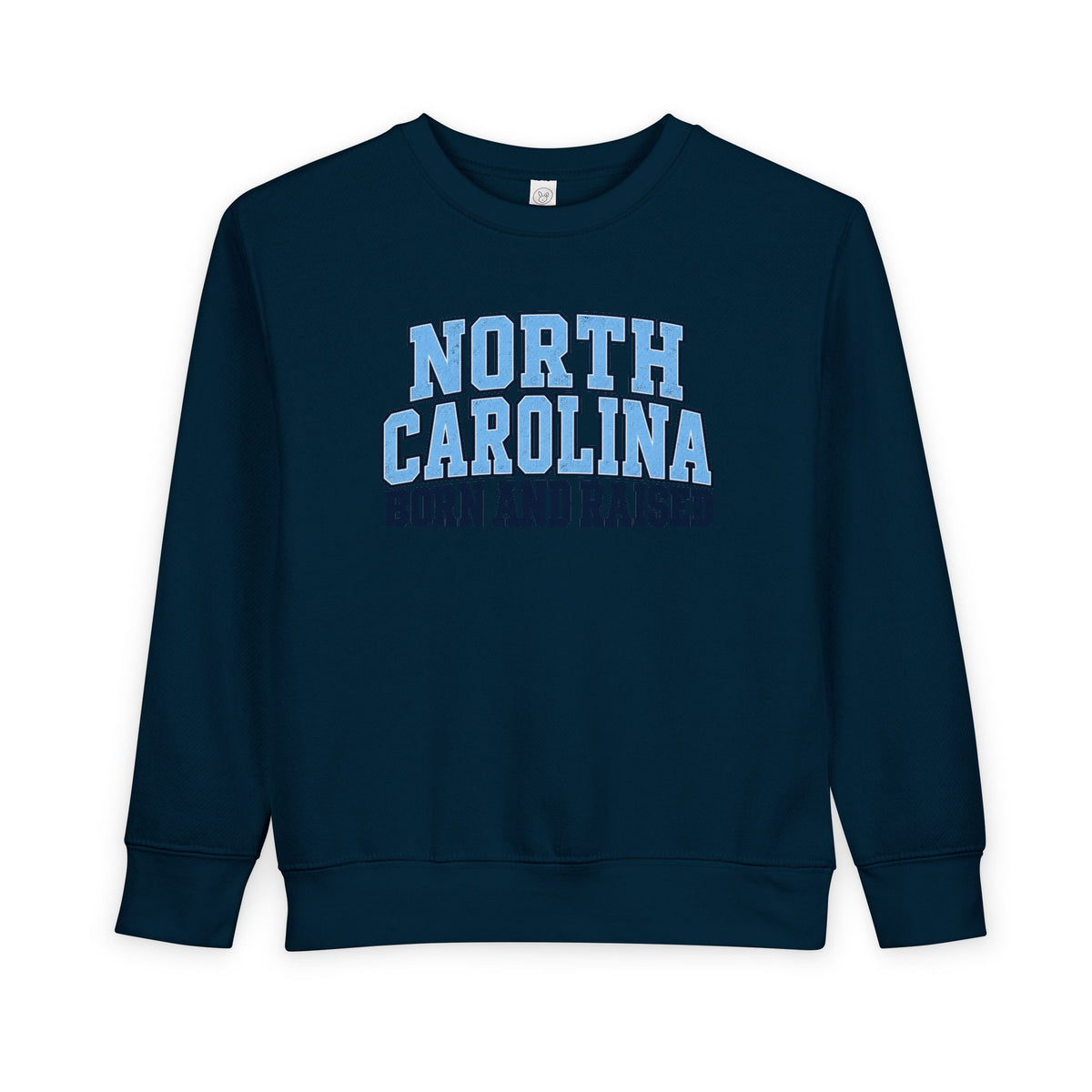 North Carolina Born and Raised Classic Collegiate Unisex Toddler Sweatshirt