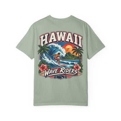 Hawaii Wave Riders Unisex Comfort Color 1717 Streetwear Graphic Tee