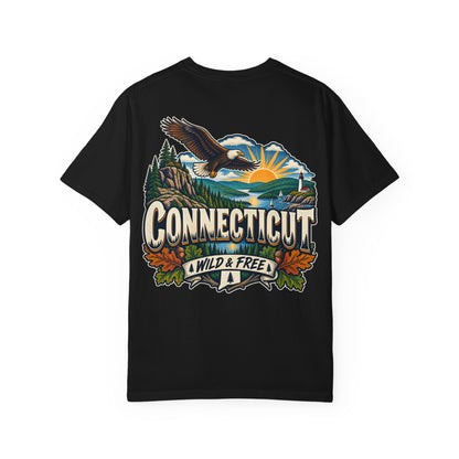 Connecticut Wild & Free  Unisex Comfort Color 1717 Streetwear Graphic Tee