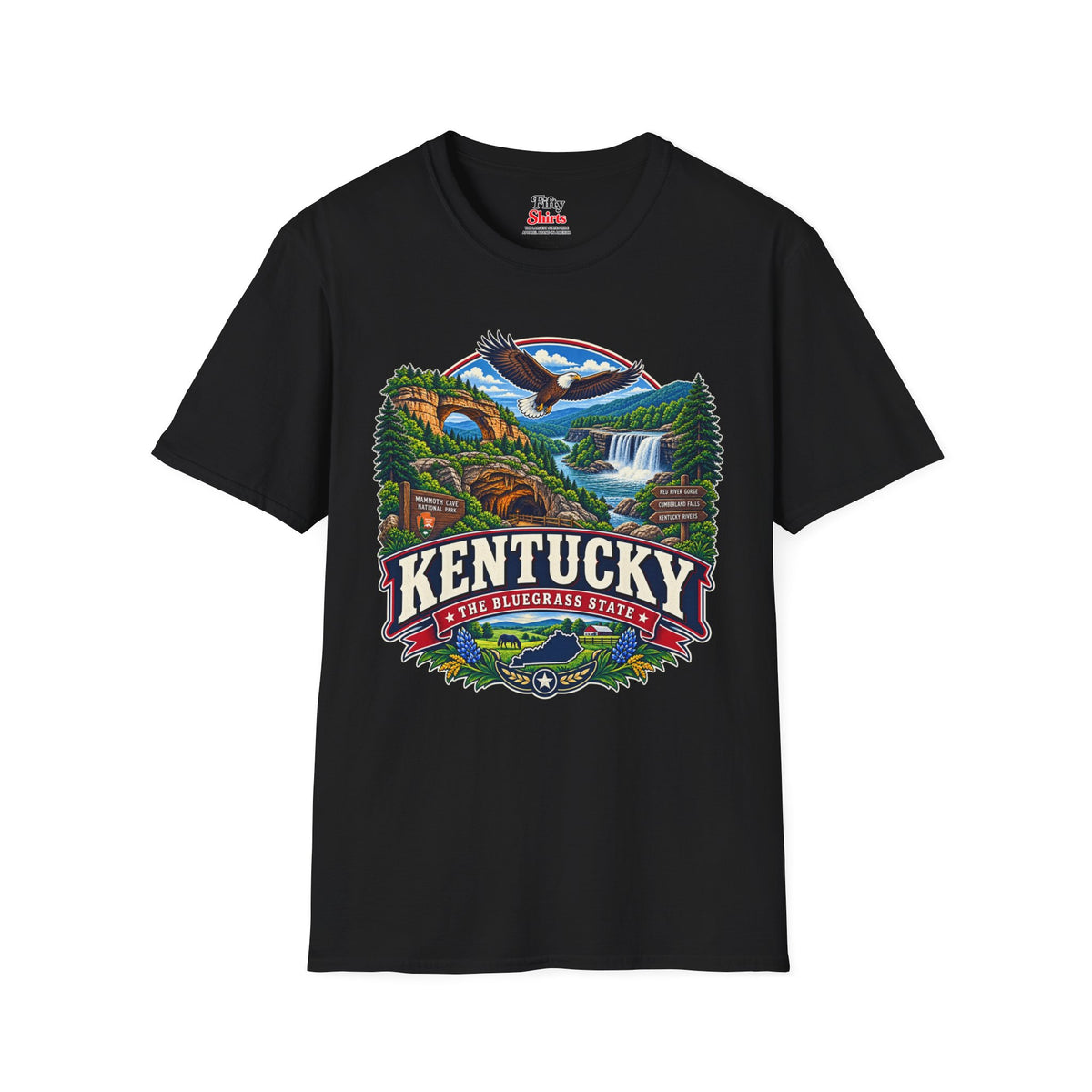 Kentucky Bluegrass State Adventure Unisex Softstyle T Shirt State Pride Graphic Tee Collections FS03