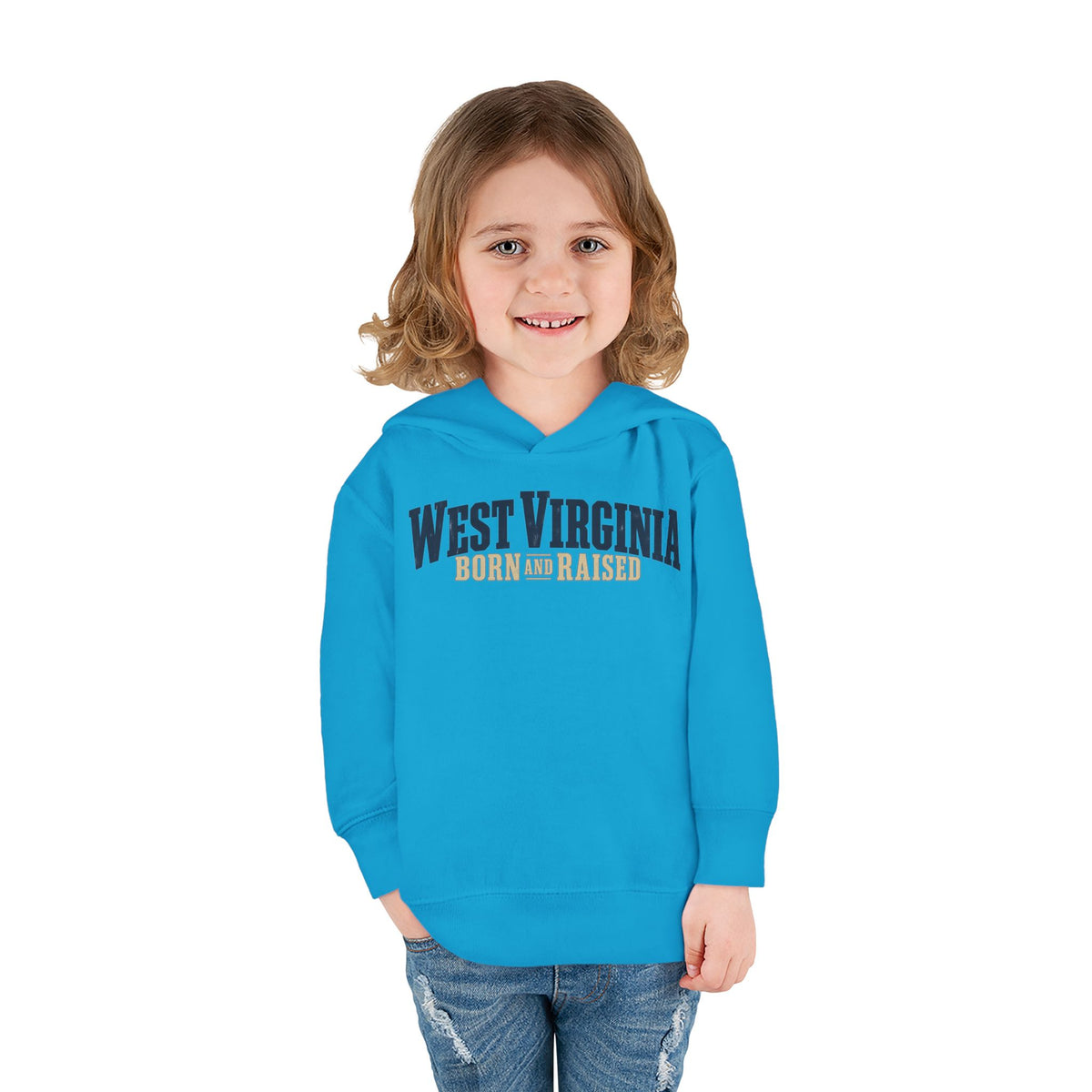 West Virginia Born and Raised Southern Heritage Unisex Toddler Pullover Fleece Hoodie