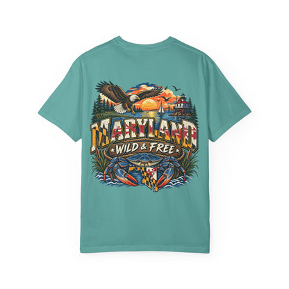 Maryland Wild & Free Unisex Comfort Color 1717 Streetwear Graphic Tee
