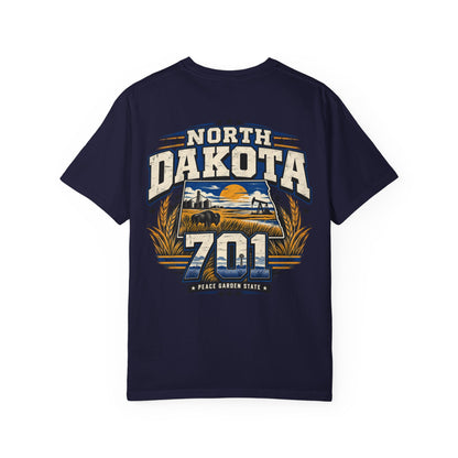 North Dakota 701 Unisex Comfort Color 1717 Streetwear Graphic Tee