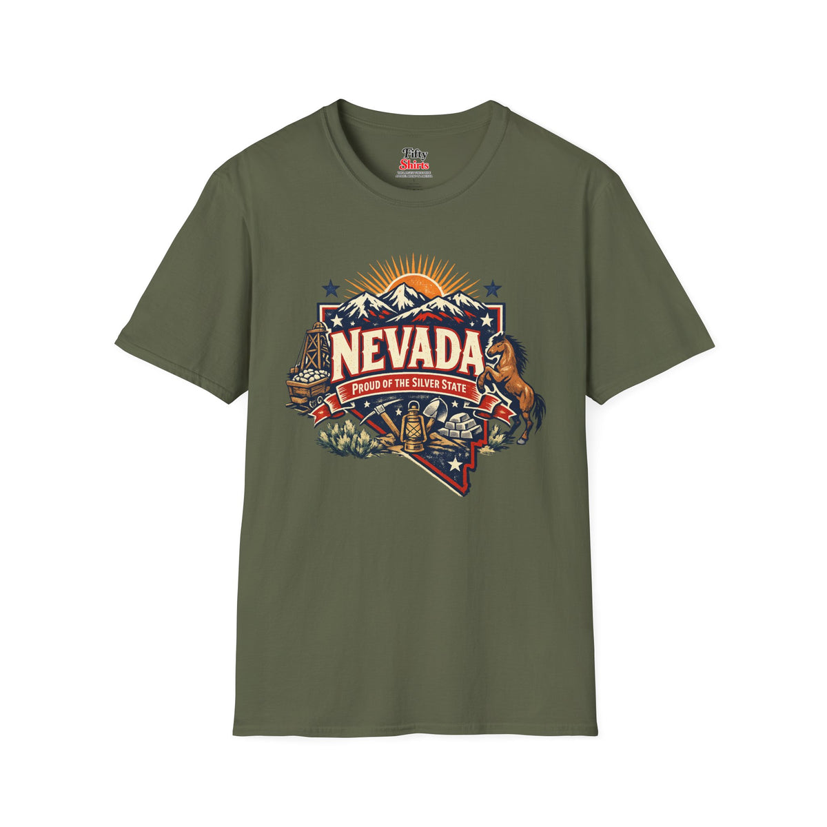 Nevada State Pride Unisex Softstyle T Shirt State Pride Graphic Tee Collections FS03