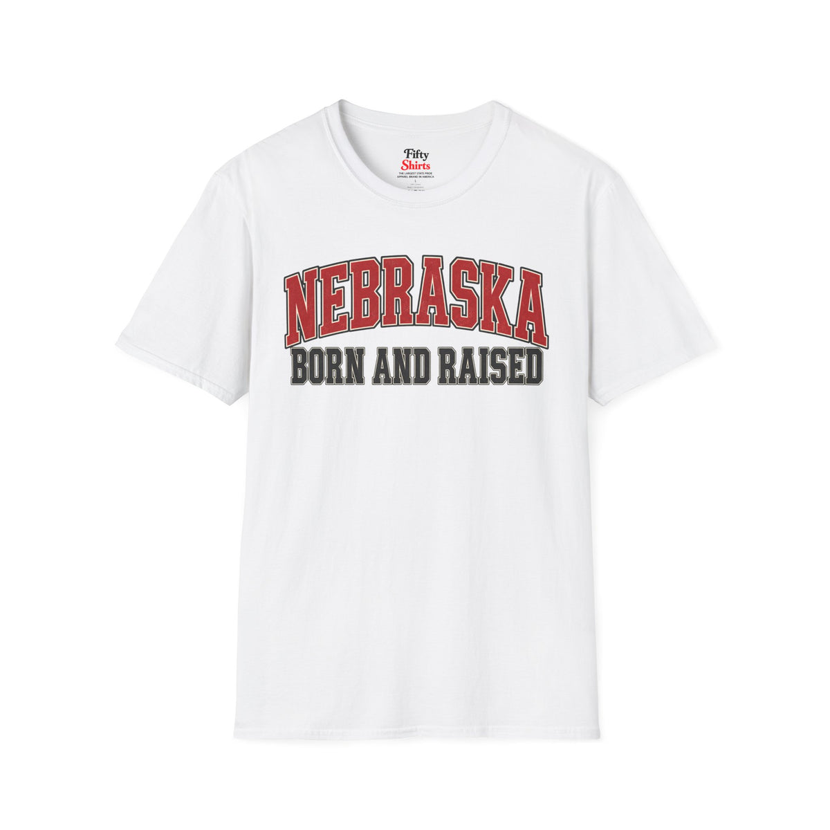 Nebraska Born and Raised Unisex Softstyle T Shirt State Name Graphic Tee