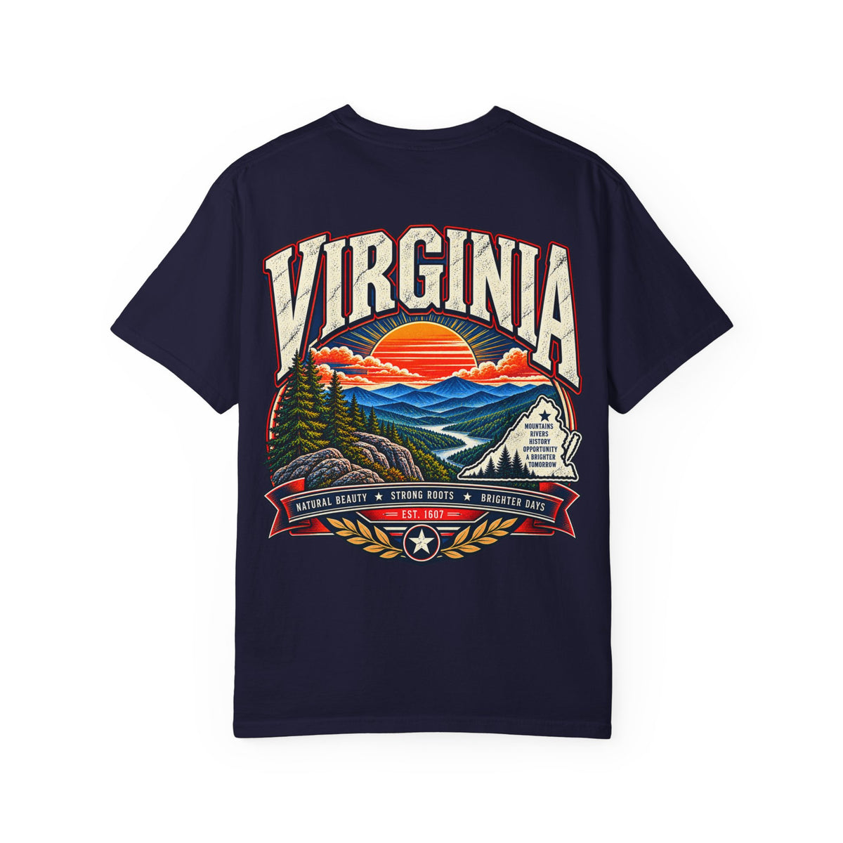Virginia Mountains Unisex Comfort Color 1717 Streetwear Graphic Tee