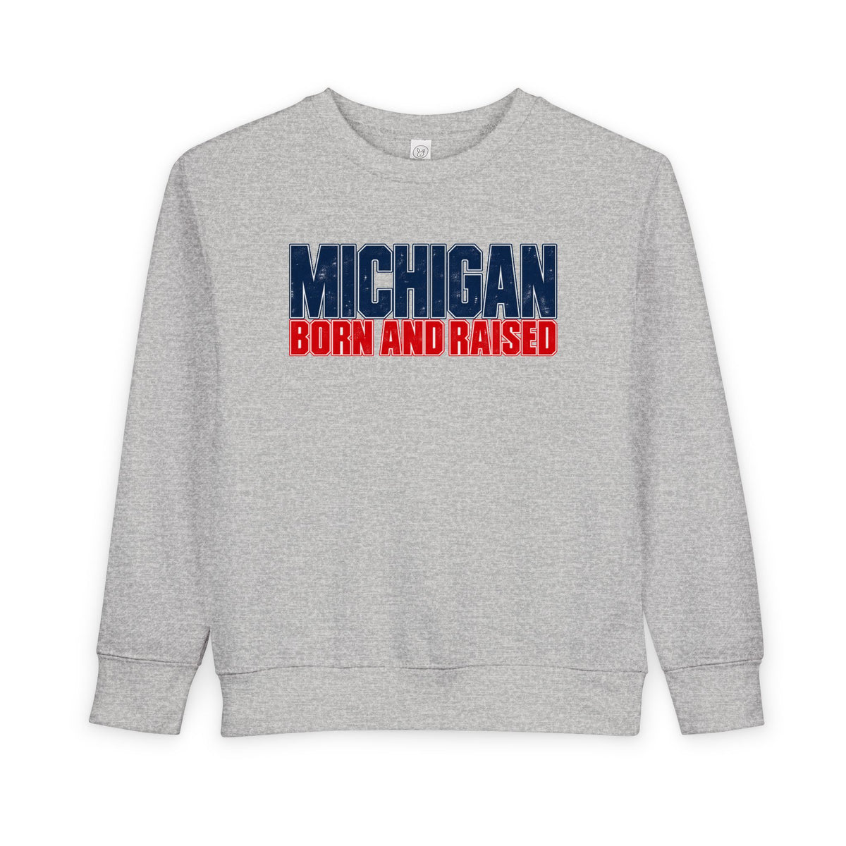 Michigan Born and Raised Modern Streetwear Unisex Toddler Sweatshirt