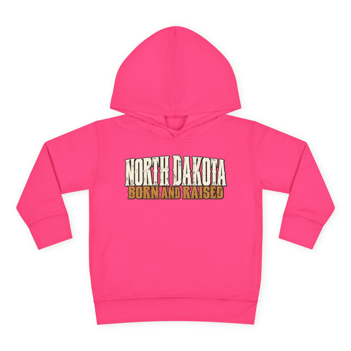 North Dakota Born and Raised Western Streetwear Unisex Toddler Pullover Fleece Hoodie