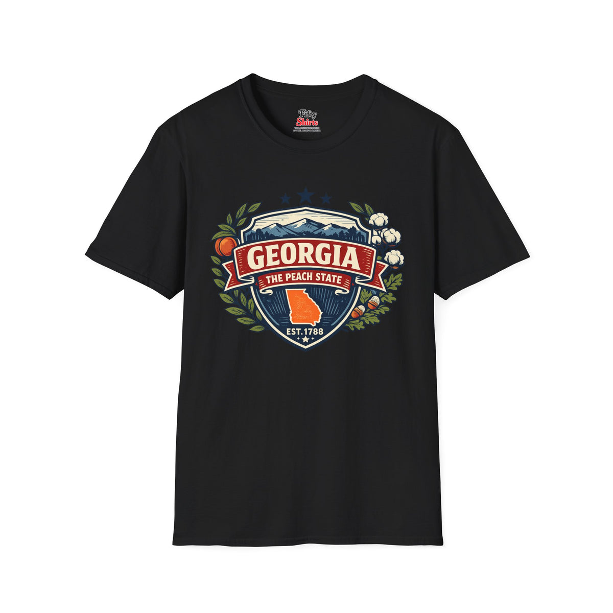 Georgia Heritage Badge Unisex Softstyle T Shirt State Pride Graphic Tee Collections FS03