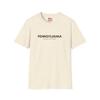 Pennsylvania All State In God We Trust Front Design Unisex Everyday Tee