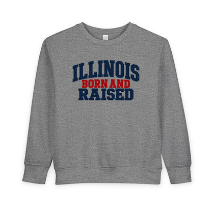 Illinois Born and Raised Rustic Midwest Americana Unisex Toddler Sweatshirt