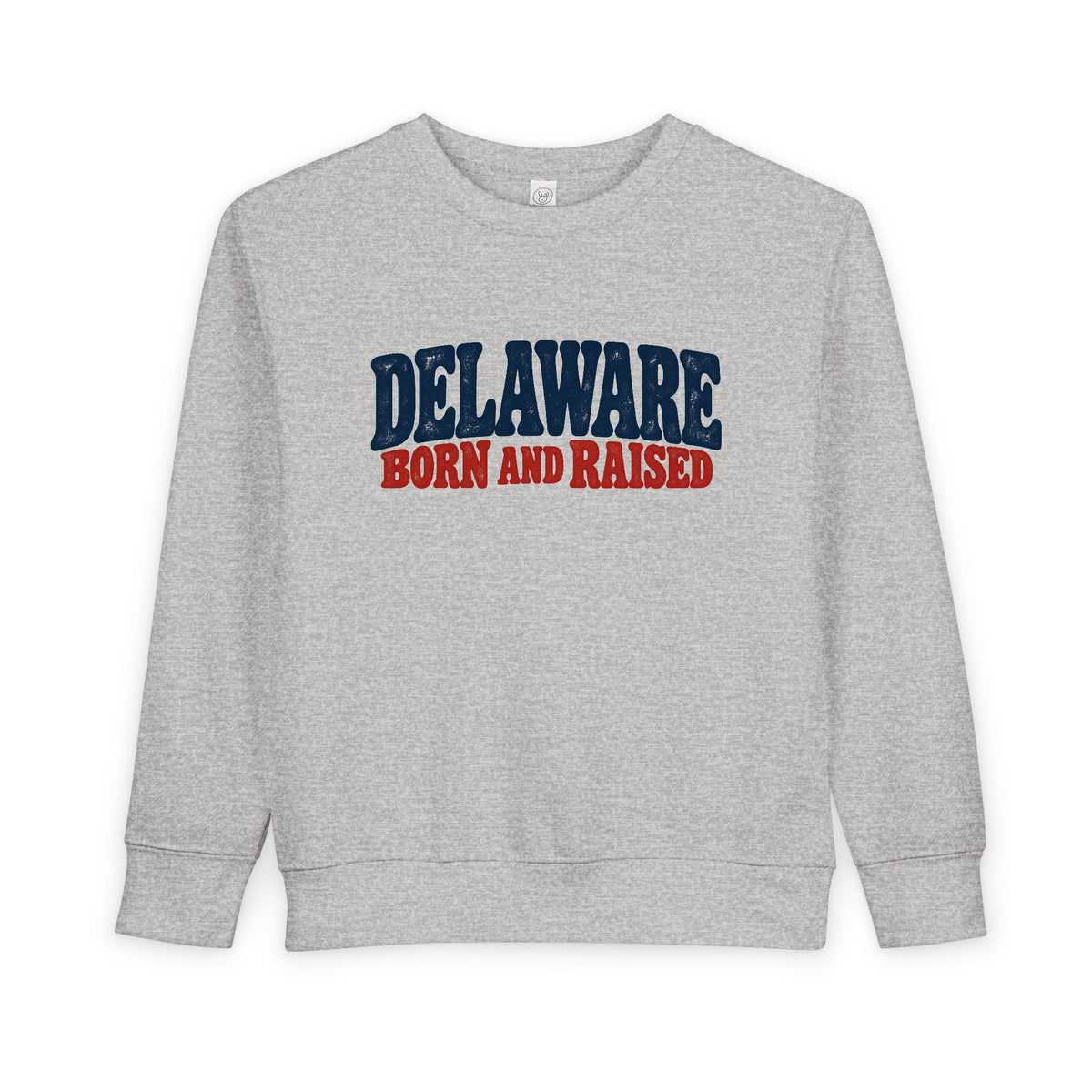 Delaware Born and Raised Retro 1970s Unisex Toddler Sweatshirt