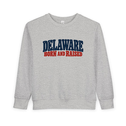 Delaware Born and Raised Retro 1970s Unisex Toddler Sweatshirt