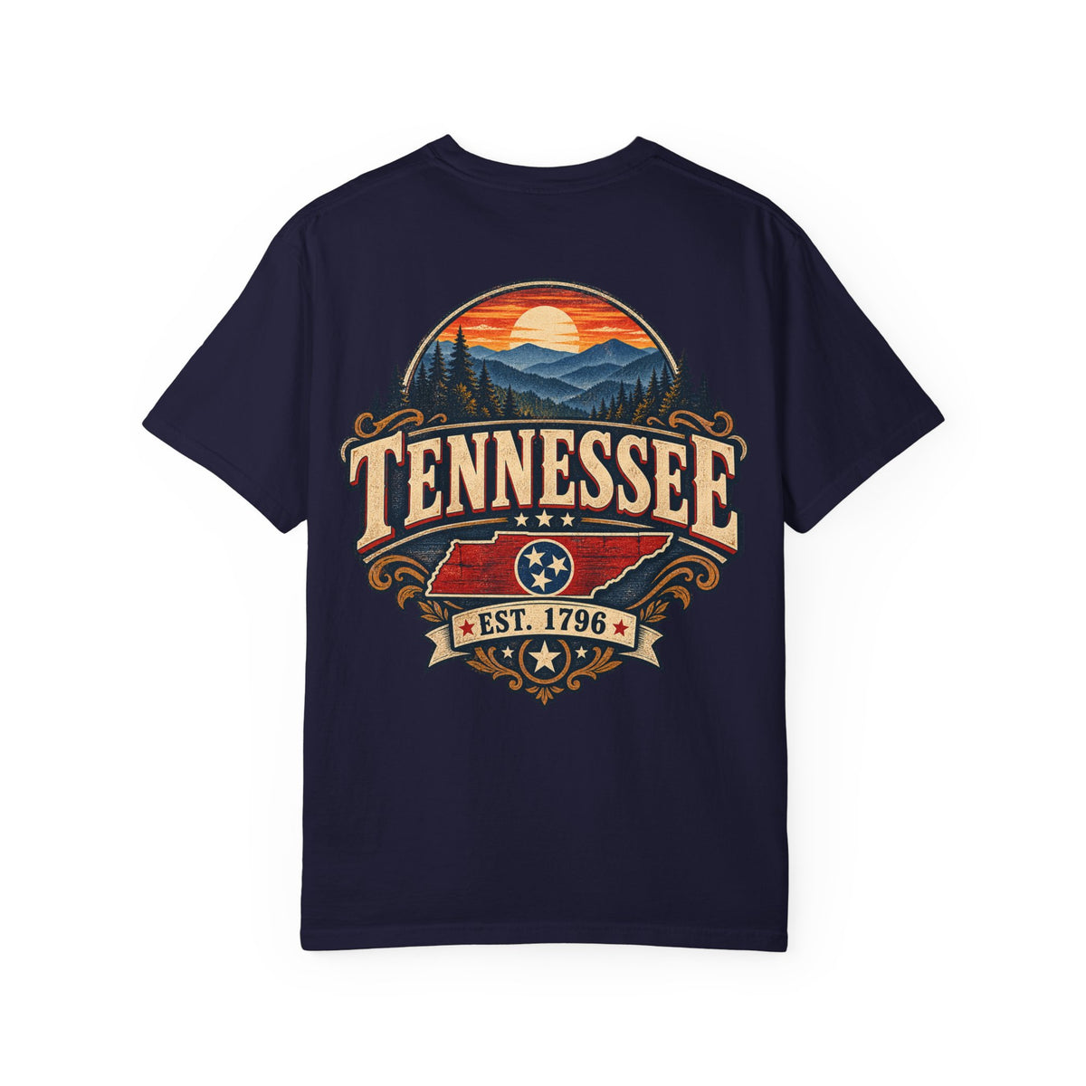 Tennessee Established 1796 Unisex Comfort Color 1717 Streetwear Graphic Tee