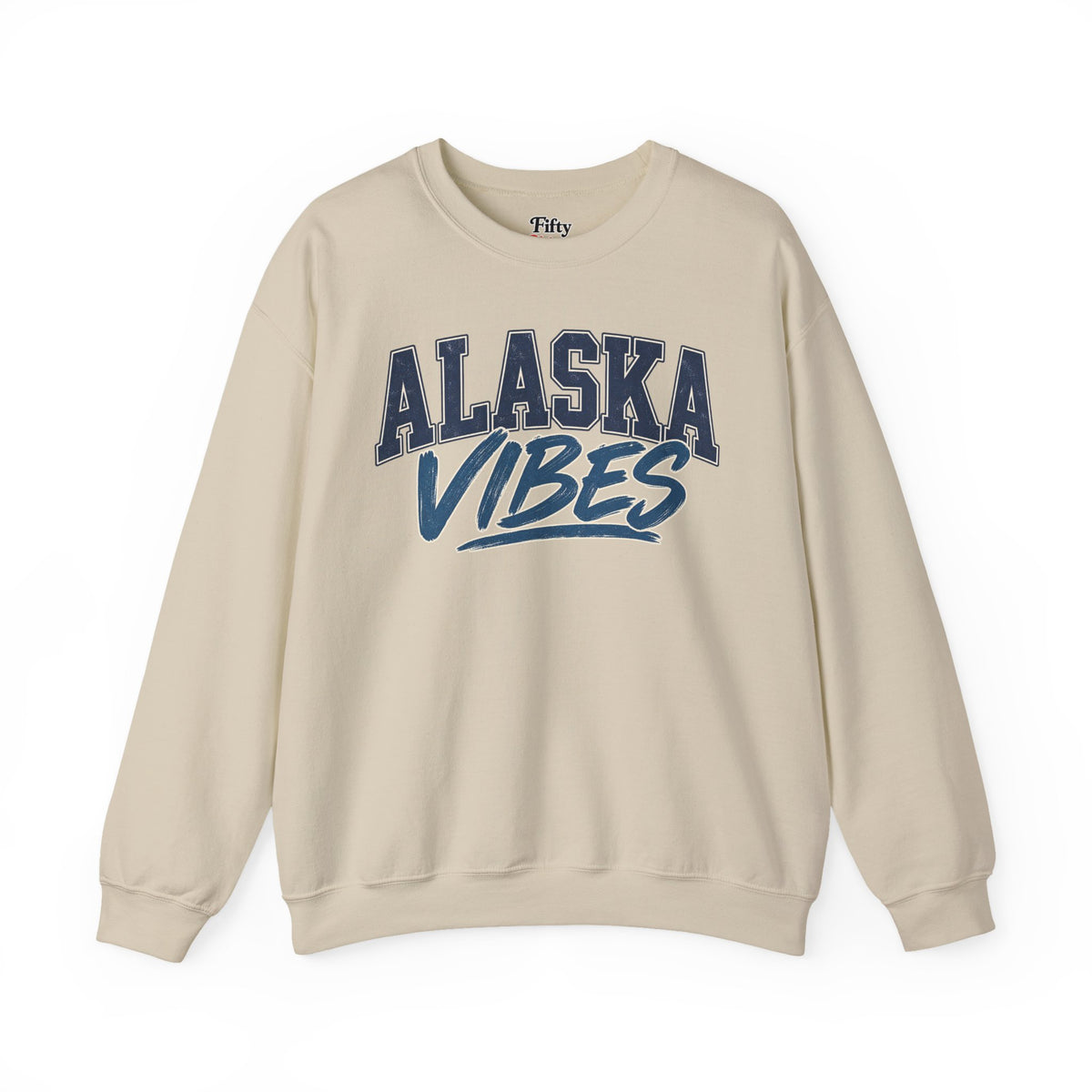 Alaska Vibes Unisex Crewneck Sweatshirt State Name Graphic