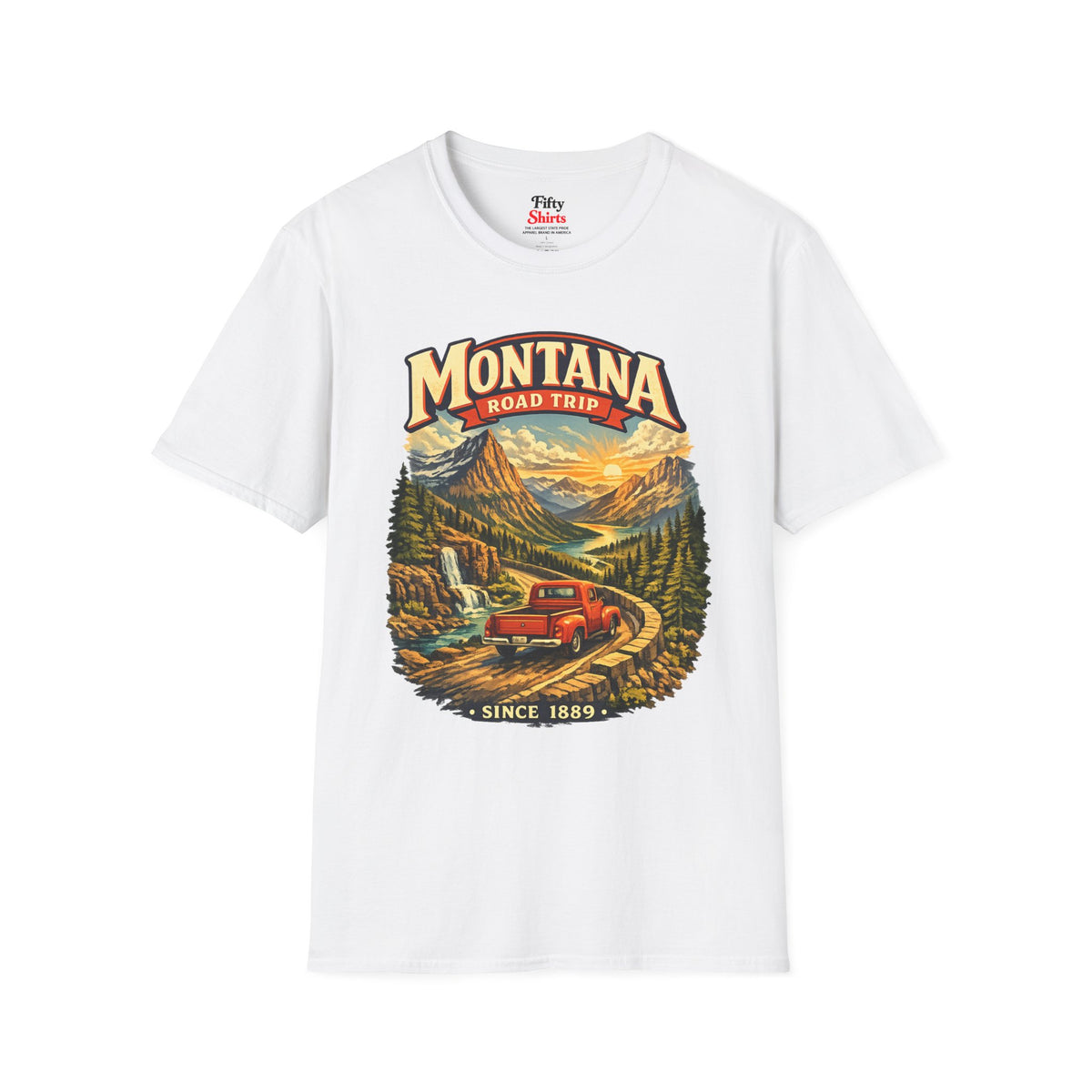 Montana Road Trip Unisex Softstyle T Shirt State Pride Graphic Tee Collections FS03