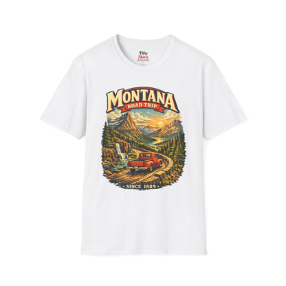 Montana Road Trip Unisex Softstyle T Shirt State Pride Graphic Tee Collections FS03