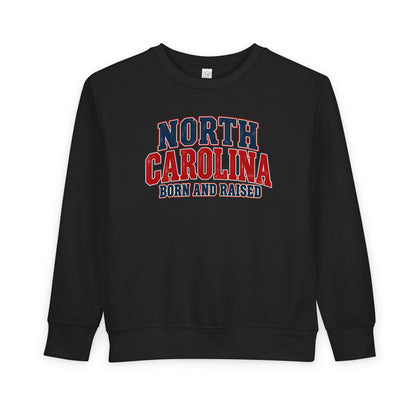 North Carolina Born and Raised Vintage Americana Unisex Toddler Sweatshirt