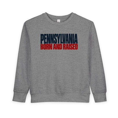 Pennsylvania Born and Raised Northeast Streetwear Unisex Toddler Sweatshirt