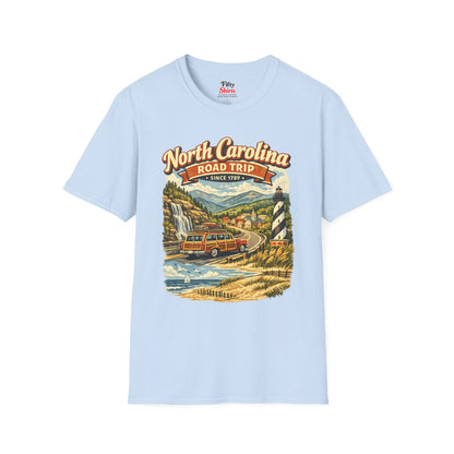 North Carolina Road Trip Unisex Softstyle T Shirt State Pride Graphic Tee Collections FS03