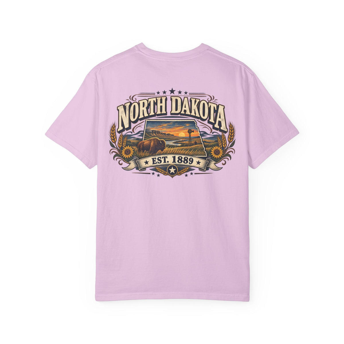 North Dakota Established 1889 Unisex Comfort Color 1717 Streetwear Graphic Tee