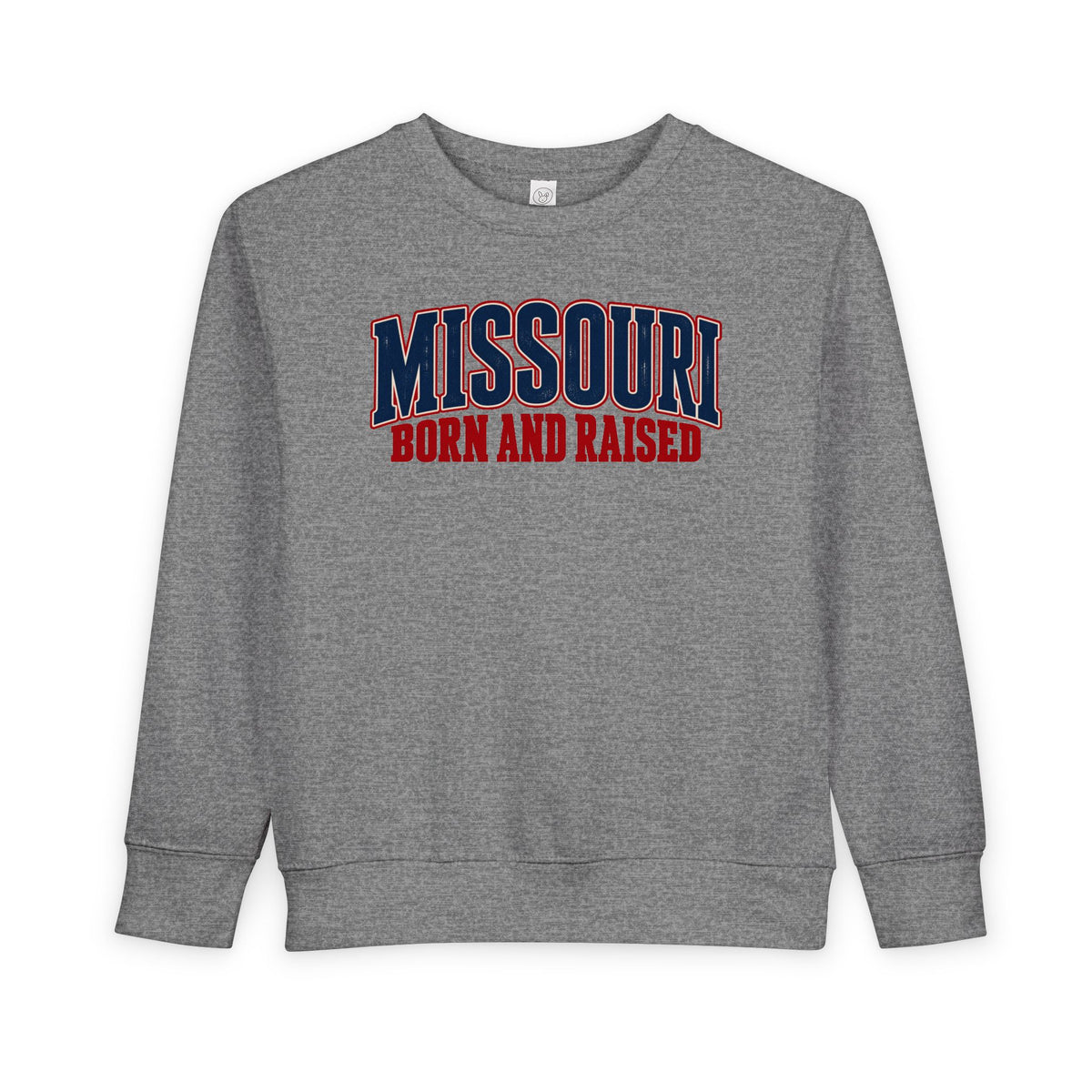 Missouri Born and Raised Vintage Americana Unisex Toddler Sweatshirt Graphic