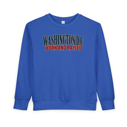 Washington DC Born and Raised Capital City Heritage Unisex Toddler Sweatshirt