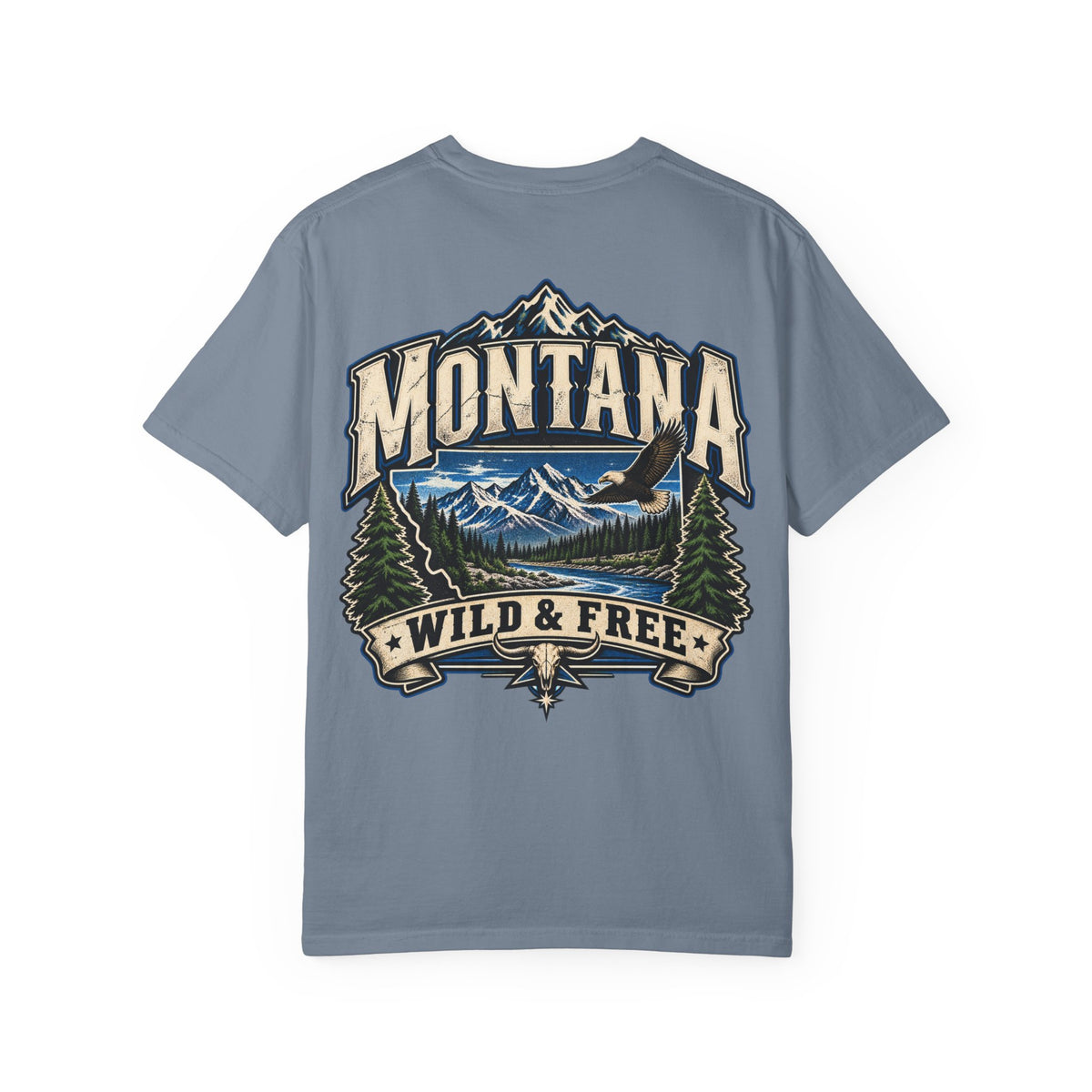 Montana Wild & Free Unisex Comfort Color 1717 Streetwear Graphic Tee