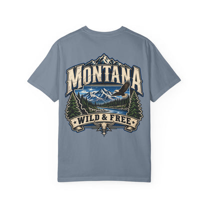 Montana Wild & Free Unisex Comfort Color 1717 Streetwear Graphic Tee