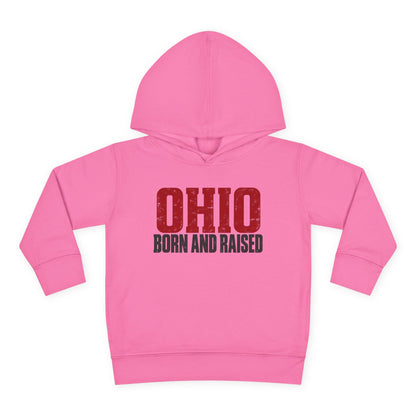 Ohio Born and Raised Minimal Heritage Unisex Toddler Pullover Fleece Hoodie