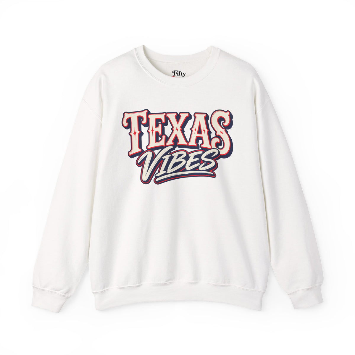 Texas Vibes Unisex Crewneck Sweatshirt State Name Graphic