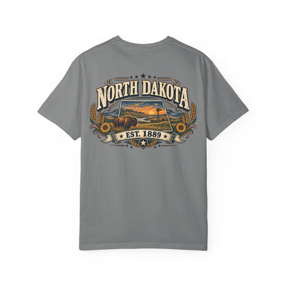 North Dakota Established 1889 Unisex Comfort Color 1717 Streetwear Graphic Tee