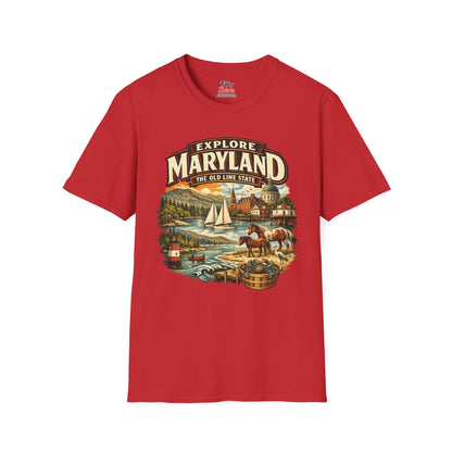 Explore Maryland Unisex Softstyle T Shirt State Pride Graphic Tee Collections FS03