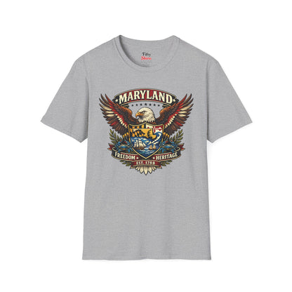 Maryland Americana Eagle Unisex Softstyle T Shirt State Pride Graphic Tee Collections FS03