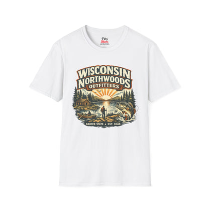 Wisconsin Northwoods Outfitters Unisex Softstyle T Shirt State Pride Graphic Tee Collections FS03