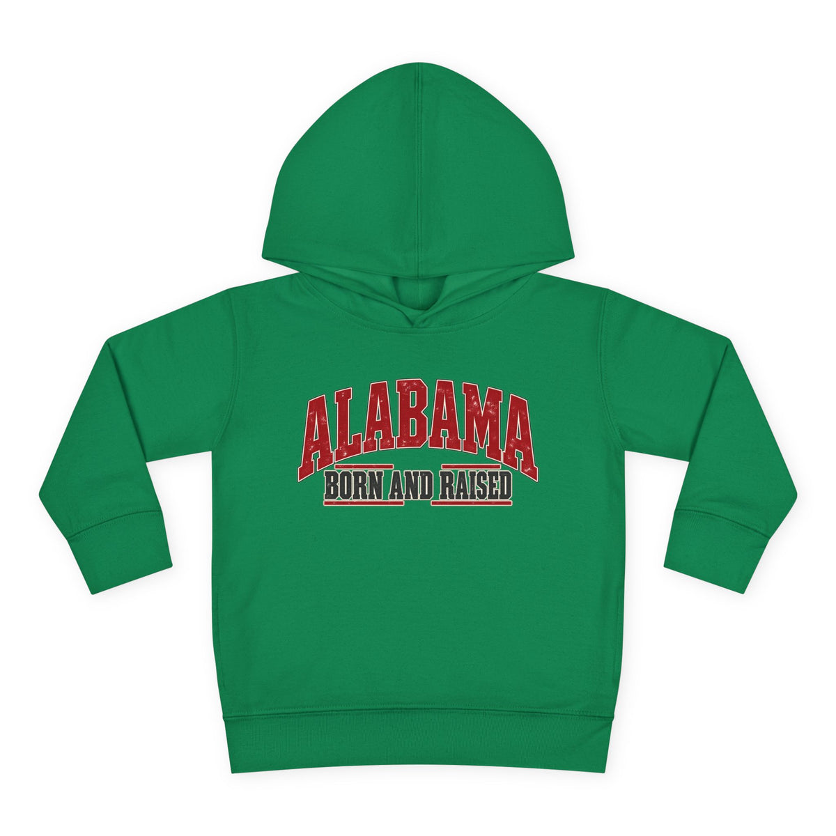 Alabama Born and Raised Bold Southern Americana Unisex Toddler Pullover Fleece Hoodie
