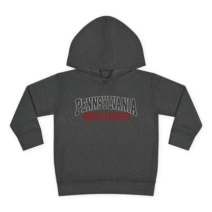 Pennsylvania Born and Raised Classic Souvenir Unisex Toddler Pullover Fleece Hoodie